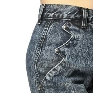 Vintage Roper Bareback Acid Wash Western Mom Jeans Zig Zag Pocket High Rise USA